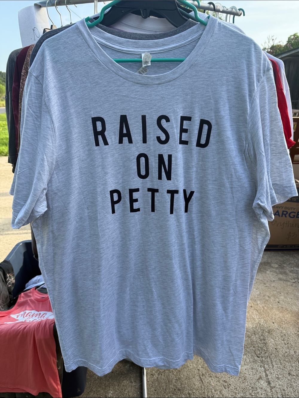 Raised On Petty Graphic Tee - Light Gray with Black Text